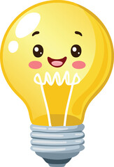 Cheerful Lightbulb with a Spark and a Playful Smirk