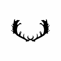deer antler silhouette vector logo