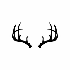Deer Antler Silhouette Vector Logo