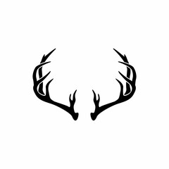 deer antler silhouette vector logo