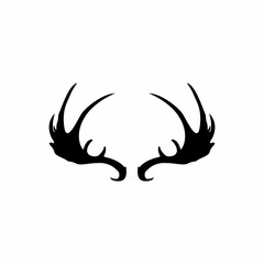 deer antler silhouette vector logo