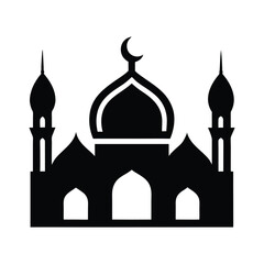 Simple Silhouette of a Majestic Mosque