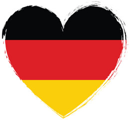 brush painted heart shape banner with Germany flag