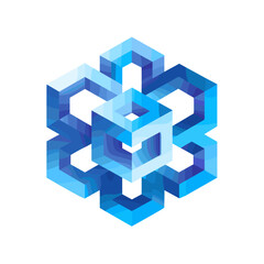 Obraz premium Tech-inspired cube symbol for apps or startups, clean and editable.