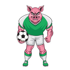 football mascot pig vector illustration pig football design