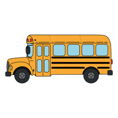 Classic Yellow School Bus Illustration for Education Theme