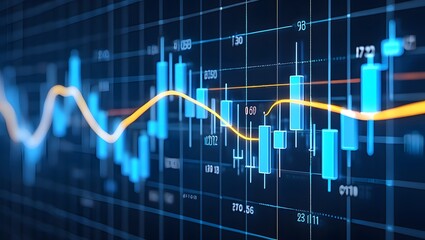 Stock market investment trading graph growth.Investment finance chart,stock market business and exchange financial growth graph.