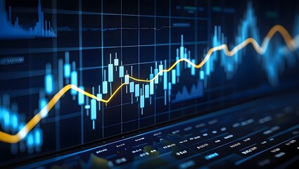 Stock market investment trading graph growth.Investment finance chart,stock market business and exchange financial growth graph.