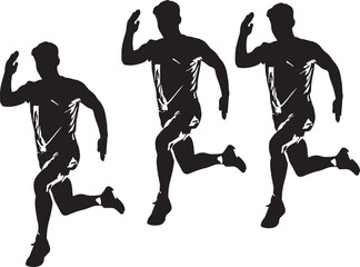 Silhouettes of dancing girls and women in vector illustration