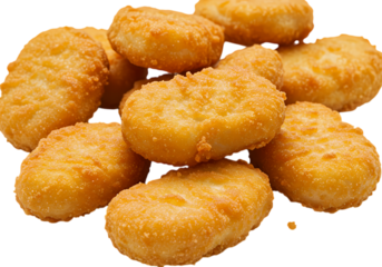 GoldenBrown Chicken Nuggets A CloseUp View isolated on transparent baackground