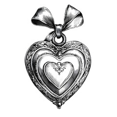 Elegant Heart Locket: Vintage Charm, Romantic Design