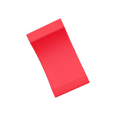 A simple red eraser, commonly used for correcting pencil marks on paper.
