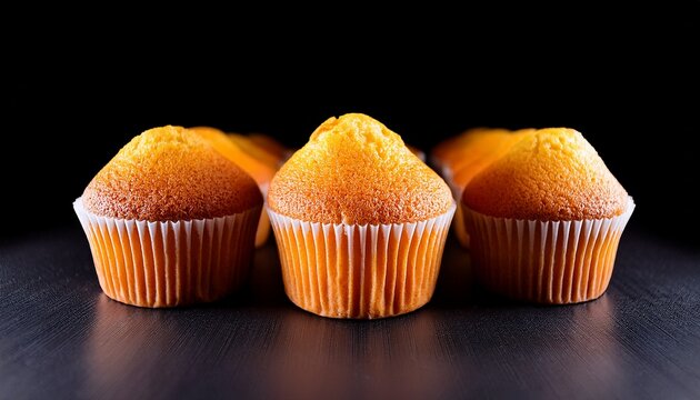 orange muffins lined muffin black background baked breakfast dessert cupcake tasty meal delicious tasty bakery