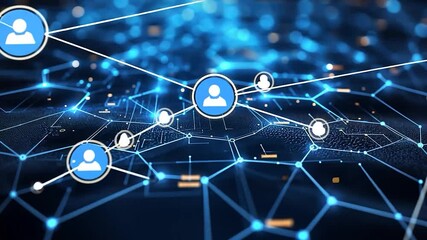 Abstract network with digital connections and user icon - Powered by Adobe