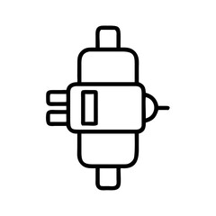 Obraz premium Connector pin illustration in minimal style with black outlines 