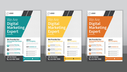 Modern Digital Marketing Flyer Template &ndash; Editable Vector Design for Business & Corporate Services