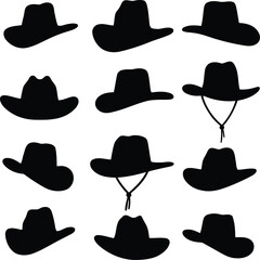 Collection of Cowboy Hat Silhouette Logotype in Vector Format