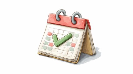 A calendar displays a green checkmark, symbolizing accomplishment and scheduled activities. The day is planned, and everything is in order.