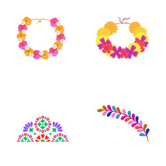 Set of colorful floral symbols