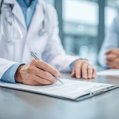 Dedicated Medical Professional Diligently Completing Patient Documentation, Ensuring Accurate Records and Comprehensive Healthcare Management