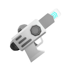 A futuristic sci-fi blaster with a sleek design and glowing barrel, ideal for gaming or creative projects.
