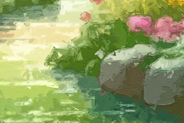 Various oil paintings, floral landscapes, mountains, rivers, waterfalls, birds, lakes, chrysanthemums, tulips