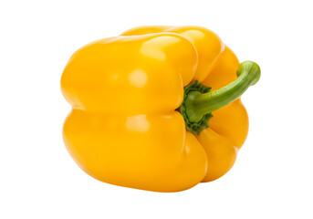 Vibrant Yellow Bell Pepper isolated on transparent background