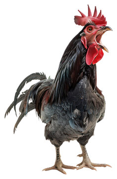 PNG A roaring chicken poultry rooster animal.