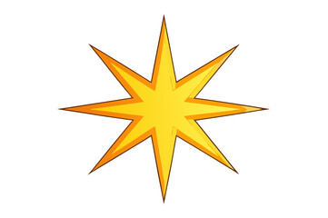A bright, shiny golden star vector icon, a perfect symbol for awards or festive Christmas decoration