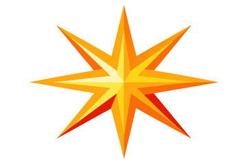 Golden 3D vector star icon illustration,
