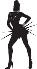Silhouette of a warrior man holding a sword in black vector illustration