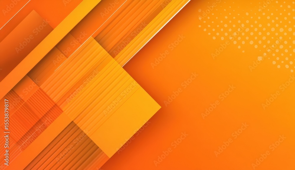 Aufkleber Modern abstract geometric background with overlapping orange shapes and dotted patterns for technology and design concepts