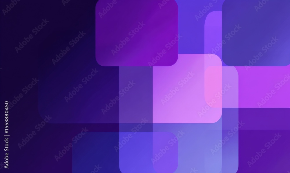 Poster Abstract Digital Geometric Background with Overlapping Colorful Squares and Rectangles in Shades of Purple Blue and Pink for Technology Design