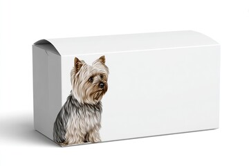 Dog on a blank box mockup, perfect for personalized products | volcanic eruption