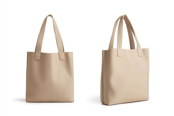 Solid color tote bag, front and back perspective