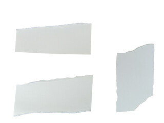 Ripped white paper pieces isolated on transparent background PNG