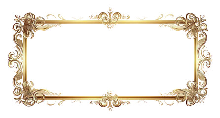 PNG Golden rectangular border decorative design style.