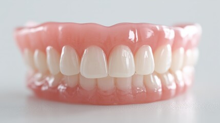 Fototapeta premium Realistic dental model showcasing upper teeth and gums for educational purposes and dental care demonstration.