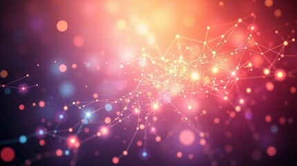 Illuminating Connectivity: An ethereal abstract composition of interconnected points and radiant light, evoking a sense of technological advancement and data flow. 