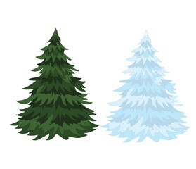 Obraz premium flat vector illustration of christmas tree
