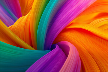 Swirling colorful lines creates an abstract design. A vibrant, macro shot that evokes energy and motion. Modern art, color spectrum, creative background.