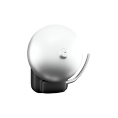 A simple white bell, typically used for signaling or alerting.