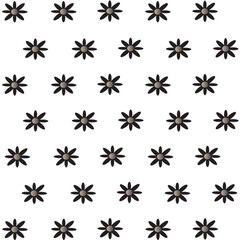 seamless pattern with black and white flowers
