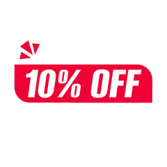 Obraz premium 10% off red shape png, discount label tag, editable design file
