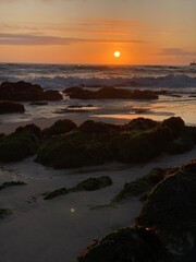 Obraz premium Sunset over Atlantic Ocean in Porto