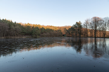 Grünwiesenweiher in Neu-Anspach im Taunus, Hochtaunuskreis, Hessen, Deutschland
