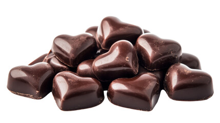 Obraz premium heart shaped chocolates on white background