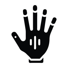 Obraz premium Open Hand Vector Silhouette Icon for Gesture Design Projects