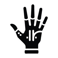 Obraz premium Robotic Hand Vector Silhouette Icon for Technology Design Projects