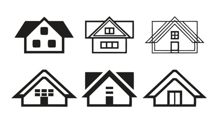 House Vector Silhouette Set for Home Design Projects
